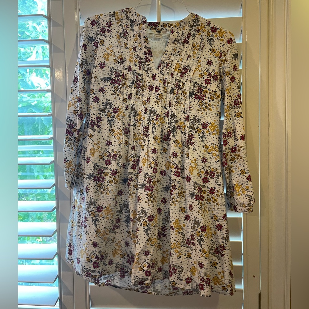 Floral print long sleeve dress